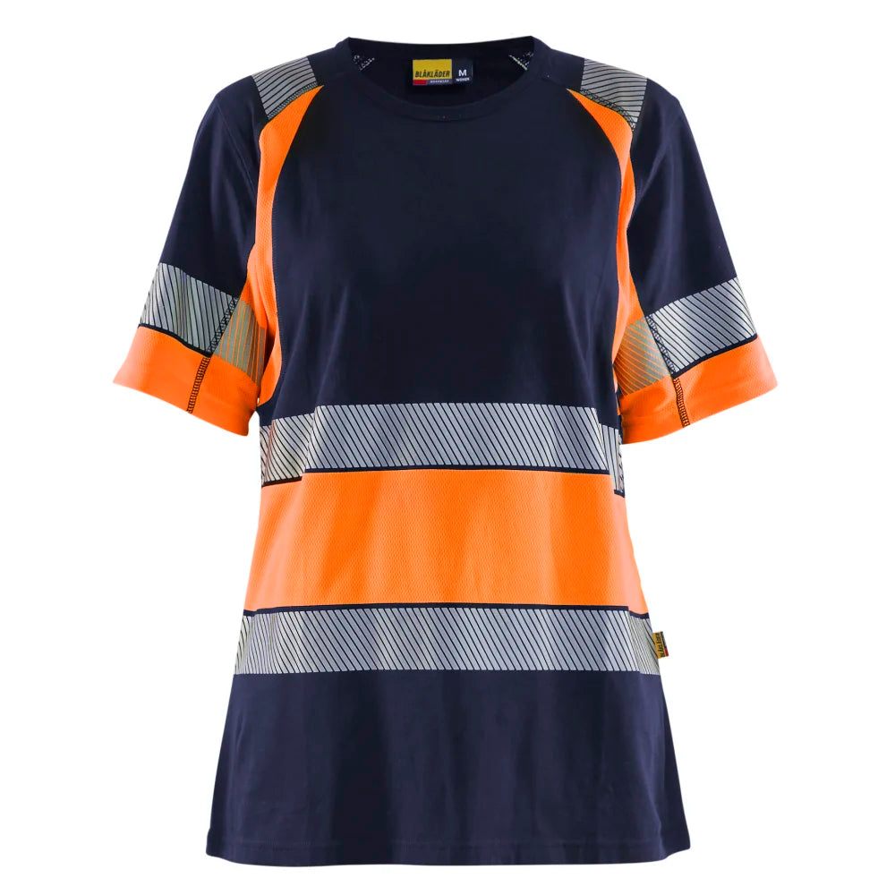 Blaklader 3410 1030 Dames T-Shirt High Vis Marineblauw Oranje