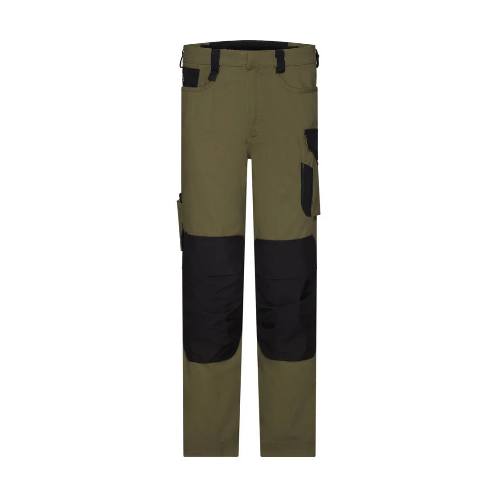Dassy Ponti Flex Werbroek Met Stretch En Kniezakken 250 G/M² Kakigroen Zwart