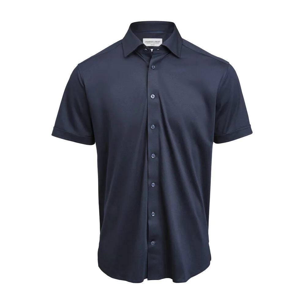 J.Harvest & Frost Indigo Bow 132 S/S Hemd Regular Fit Heren Marine