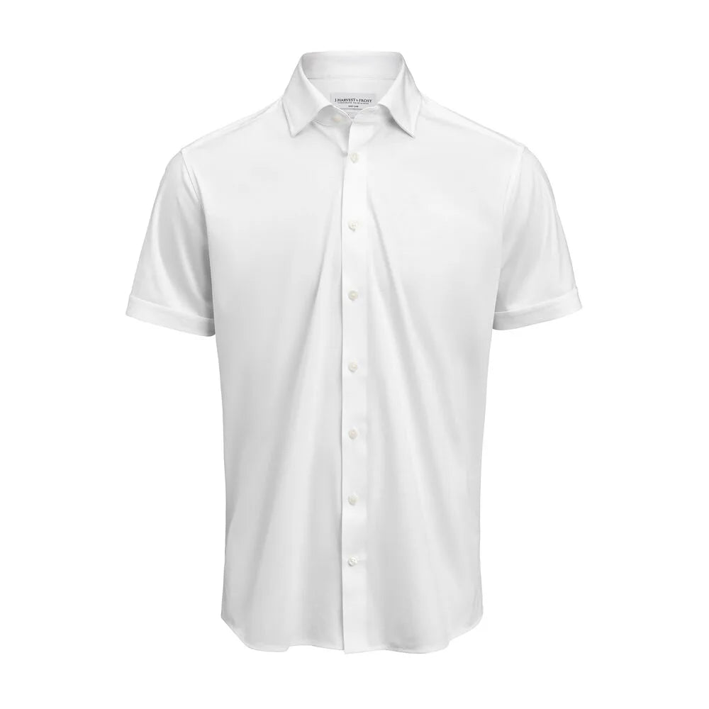 J.Harvest & Frost Indigo Bow 132 S/S Hemd Regular Fit Heren Wit