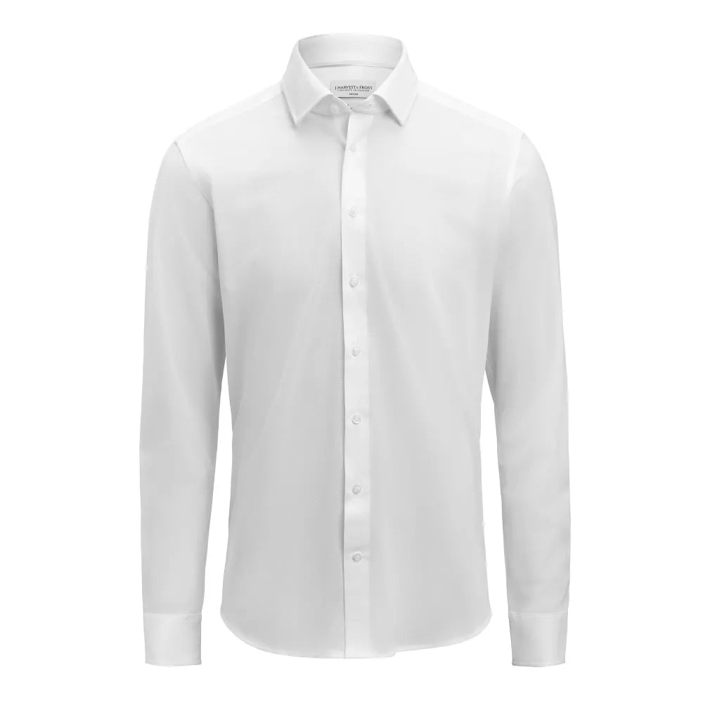 J.Harvest & Frost Indigo Bow 135 Hemd Regular Fit Heren Wit