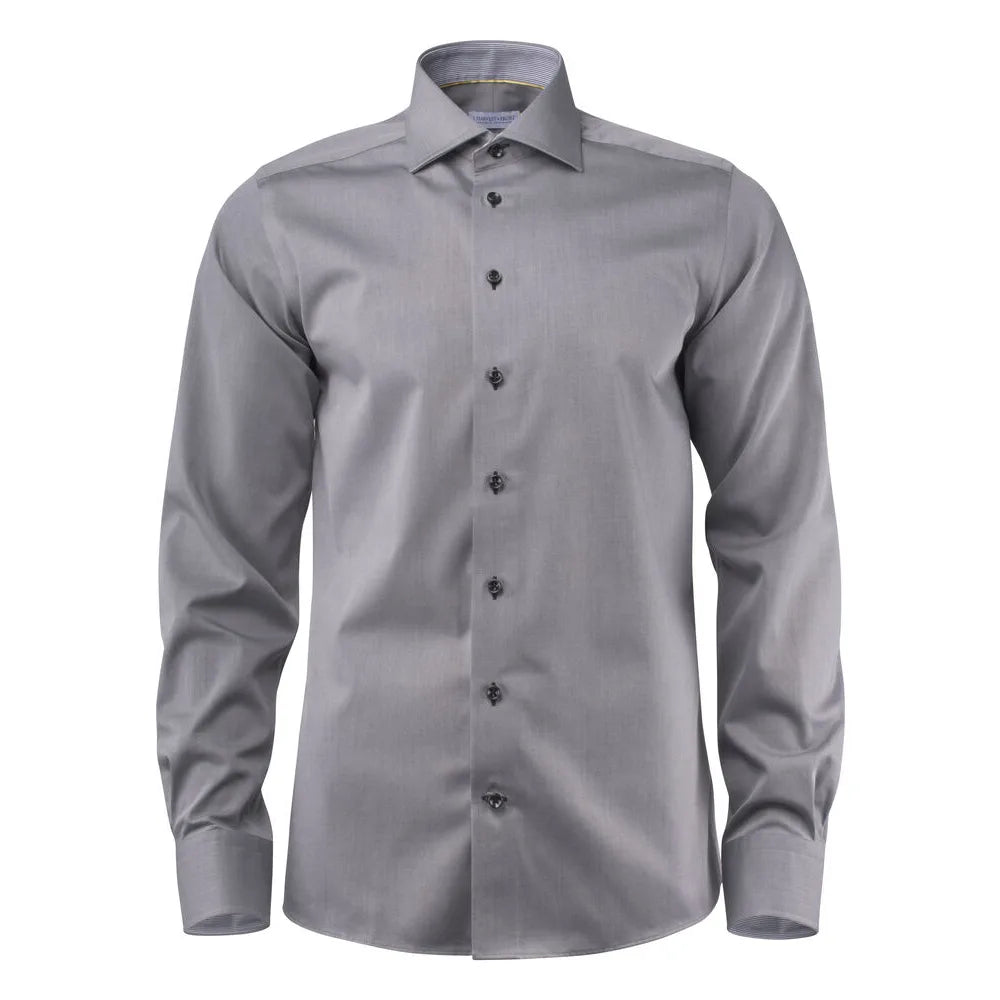 J.Harvest & Frost Yellow Bow 51 Hemd Regular Fit Heren Grijs Zwart