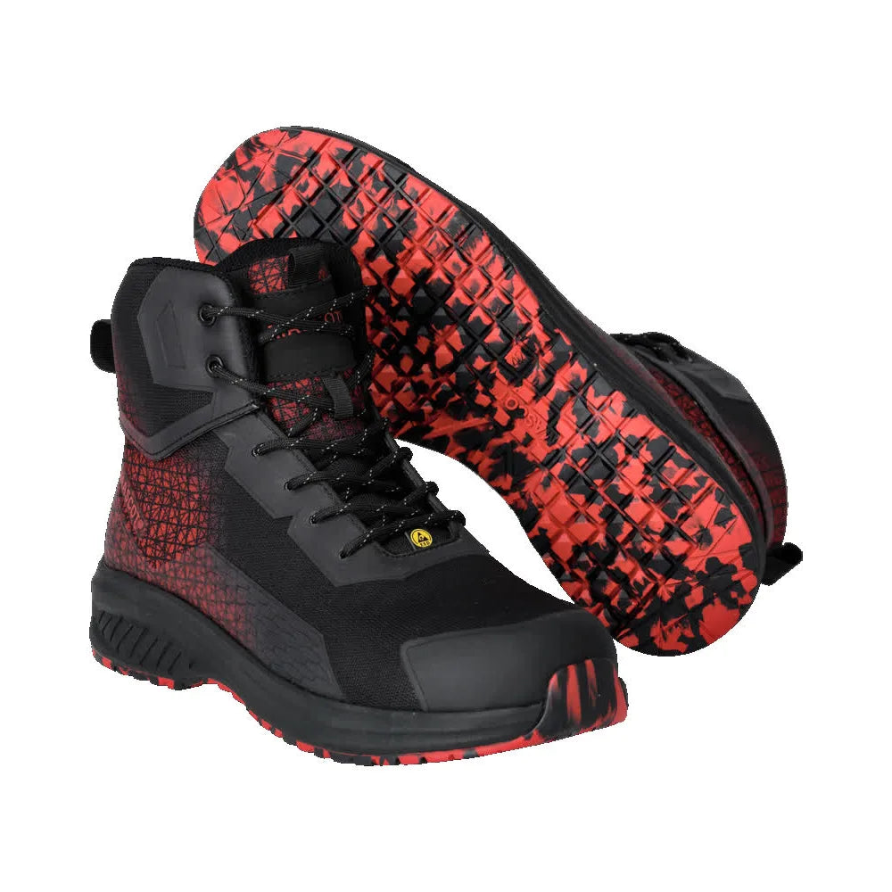 Mascot F1503-909 Zwart Signaalrood S3S Veiligheidsschoenen Hoog