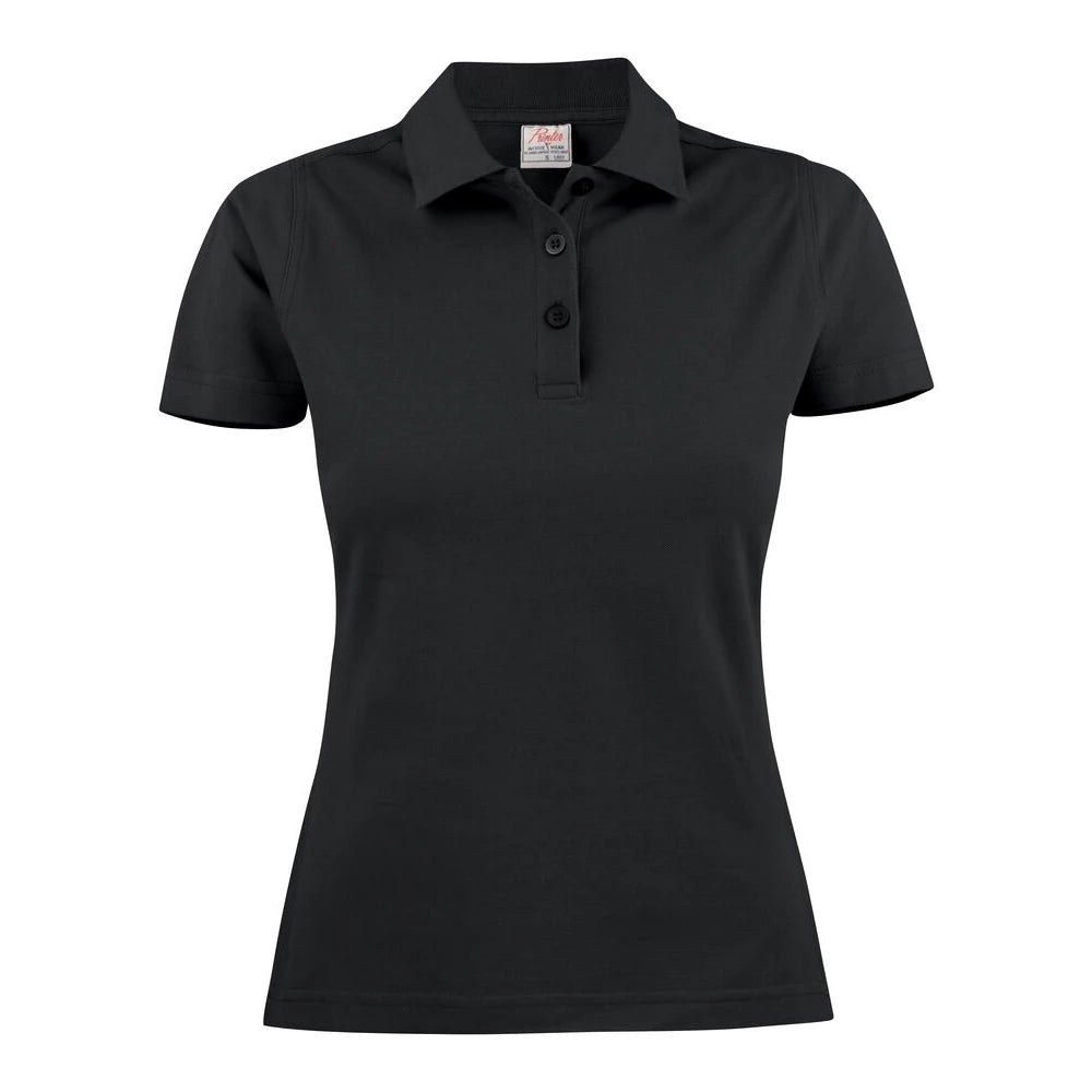 Printer Surf Light Polo Pique Dames Zwart