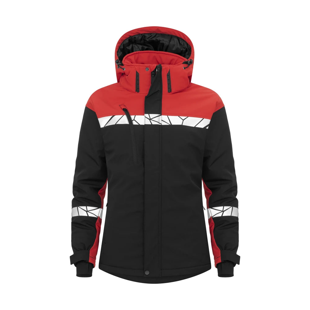 Projob 7417 Softshell Jas Dames Zwart Rood
