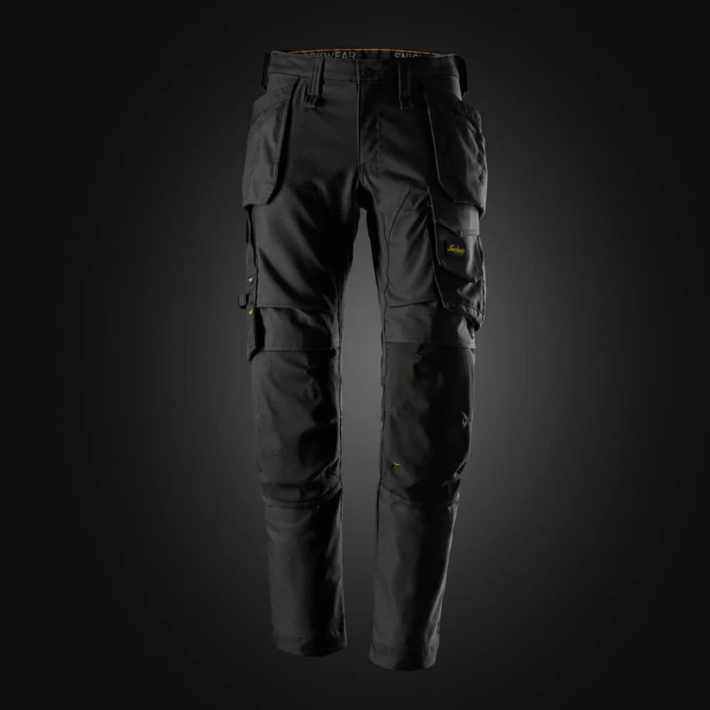 Snickers 6244 Allroundwork Canvas Stretch Werkbroek Met Holsterzakken 0404 Black Black