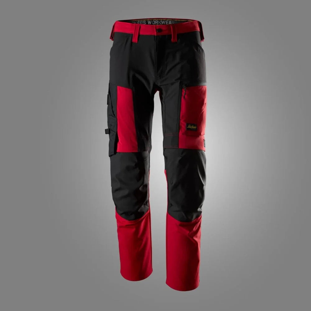 Snickers 6318 Allroundwork 4-Way Stretch Werkbroek 1604 Chili Red Black