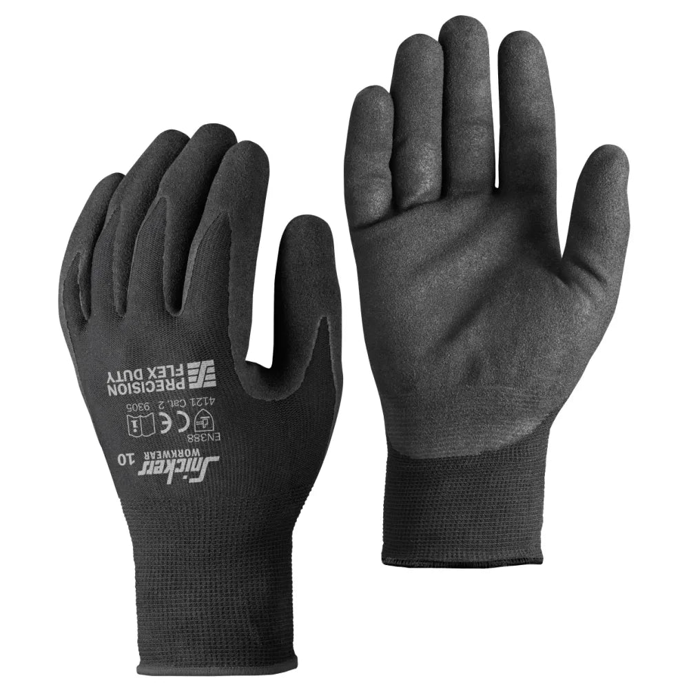 Snickers 9305 Precision Flex Duty Handschoenen 0404 Black Black