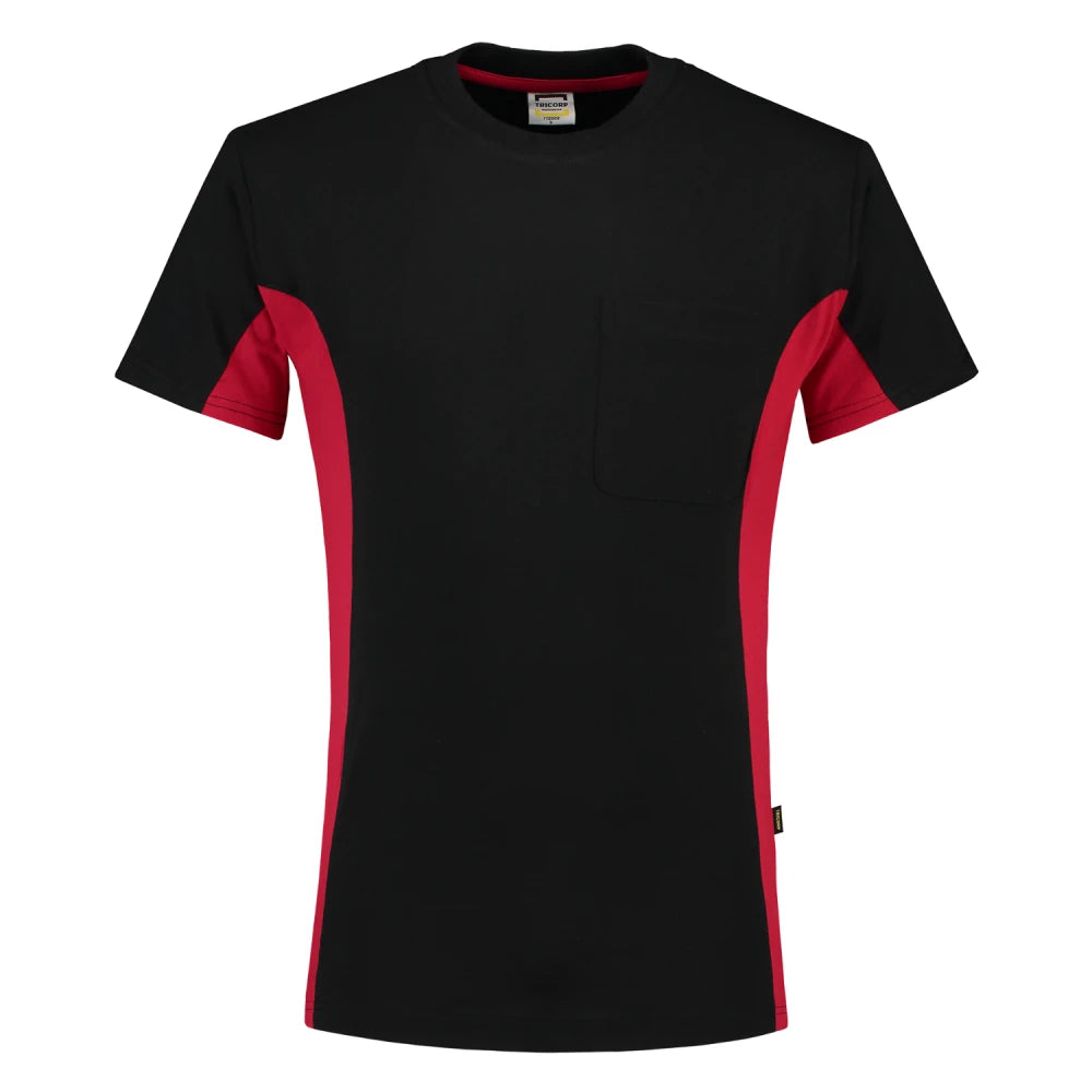 Tricorp 102002 T-Shirt Bicolor Borstzak Black Red