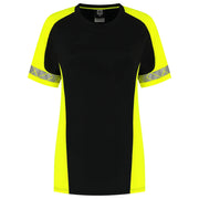 Tricorp 106108 T-Shirt Reflective Redefined Dames Black Fluor Yellow