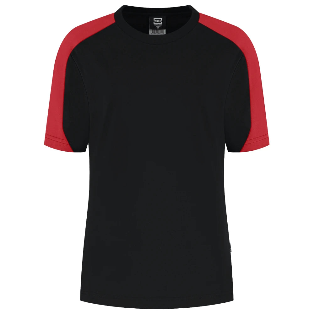 Tricorp 106109 T-Shirt Bicolor Redefined Dames Black Bright Red