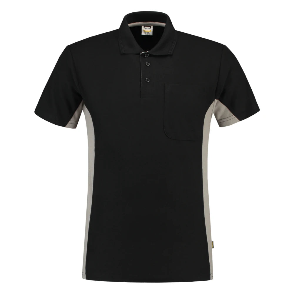 Tricorp 202002 Poloshirt Bicolor Borstzak Black Grey
