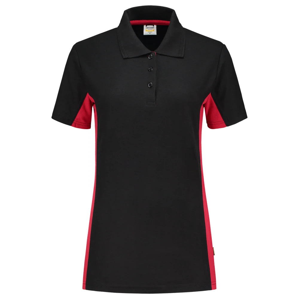 Tricorp 202003 Poloshirt Bicolor Dames Black Red