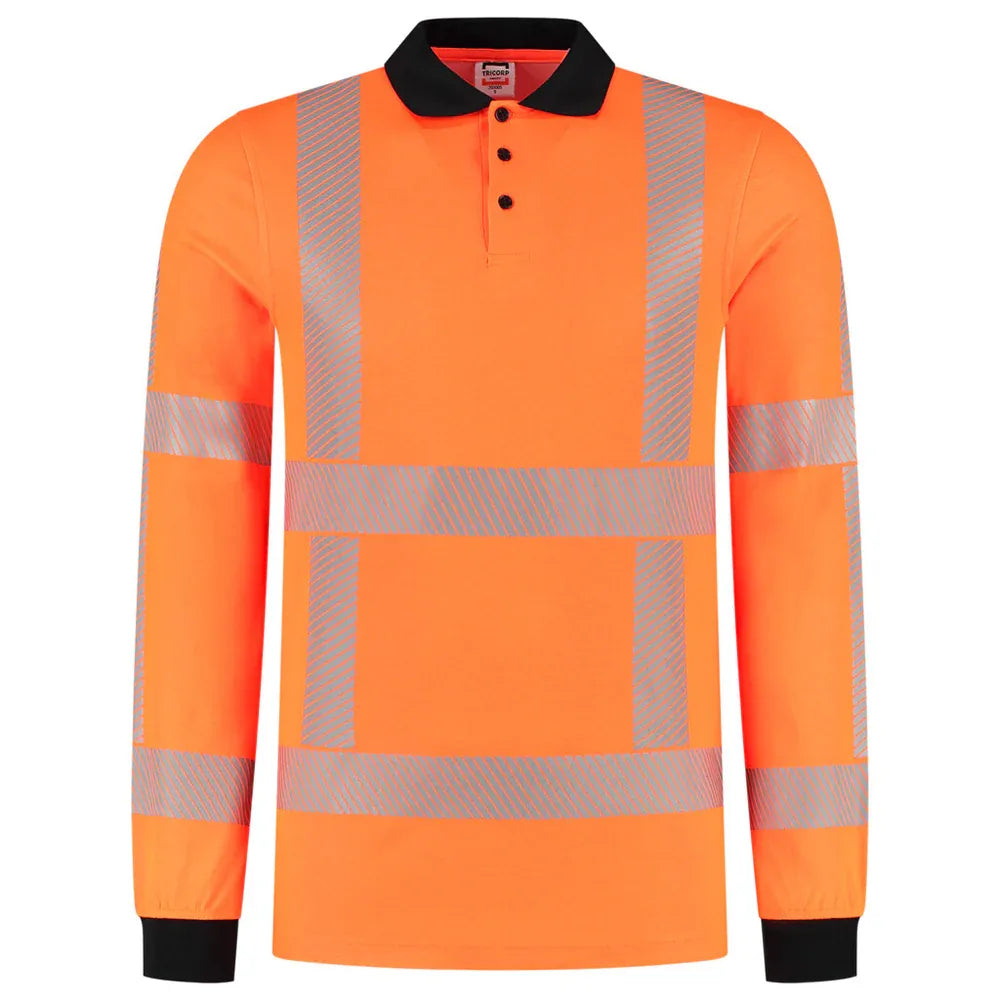 Tricorp 203702 Poloshirt Rws Revisible Lange Mouw Fluor Orange